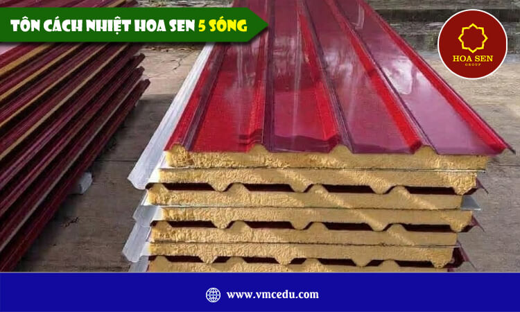 Tôn cách nhiệt Hoa Sen 5 sóng