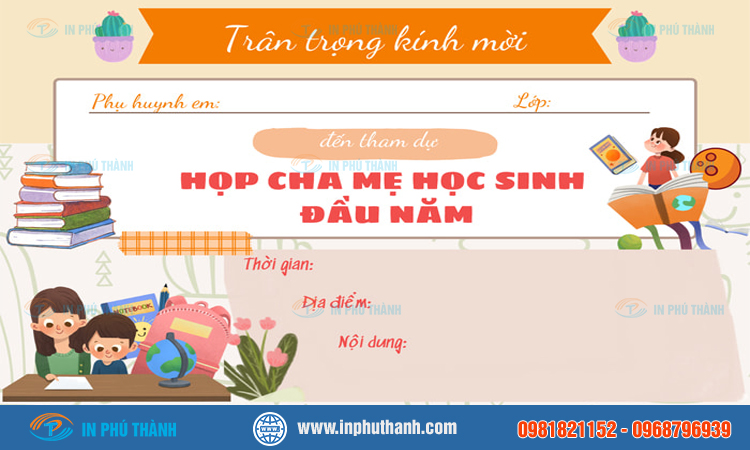 Mẫu giấy mời họp phụ huynh