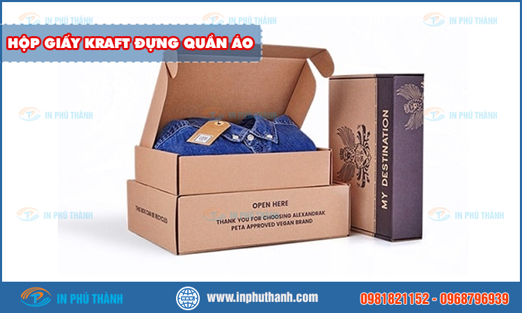 Hộp giấy kraft đựng quần áo