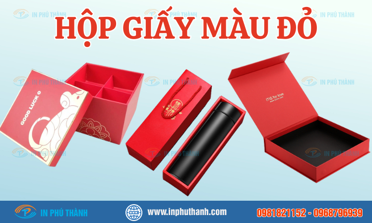 Hộp giấy màu đỏ