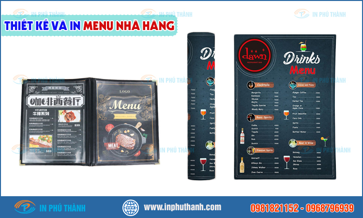 In menu nhà hàng