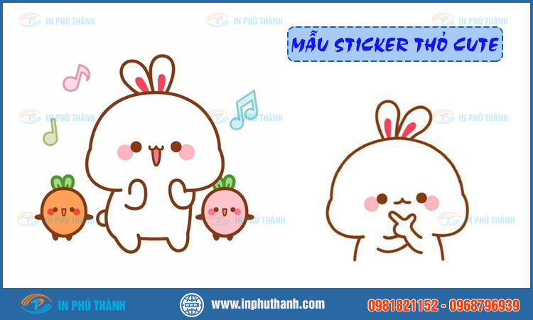 Sticker thỏ cute