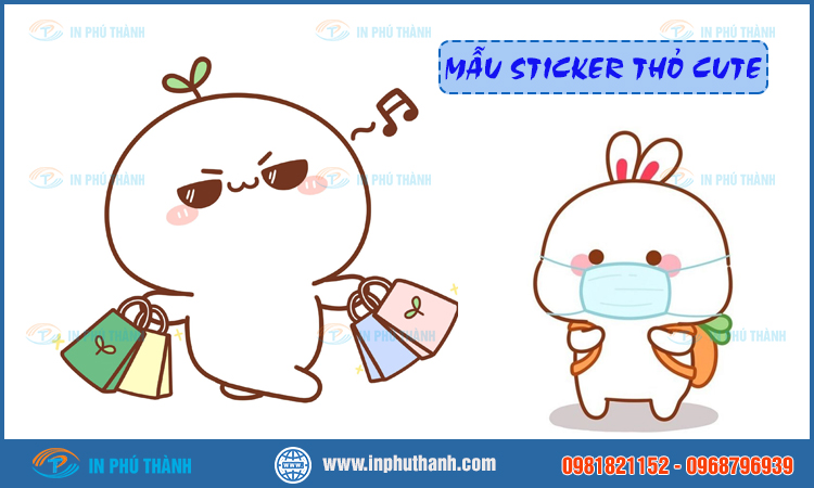 Sticker thỏ cute