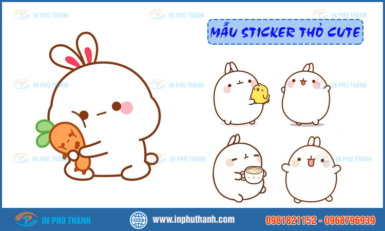 Sticker thỏ cute