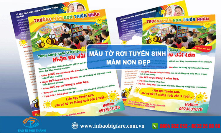 Tờ rơi tuyển sinh mầm non