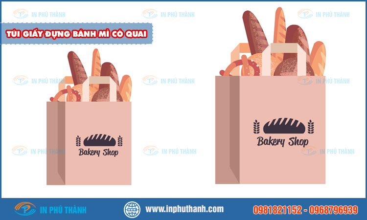 Túi giấy đựng bánh mì có quai