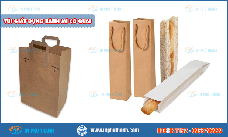 Túi giấy đựng bánh mì có quai