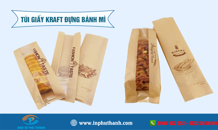 Túi giấy kraft đựng bánh mì