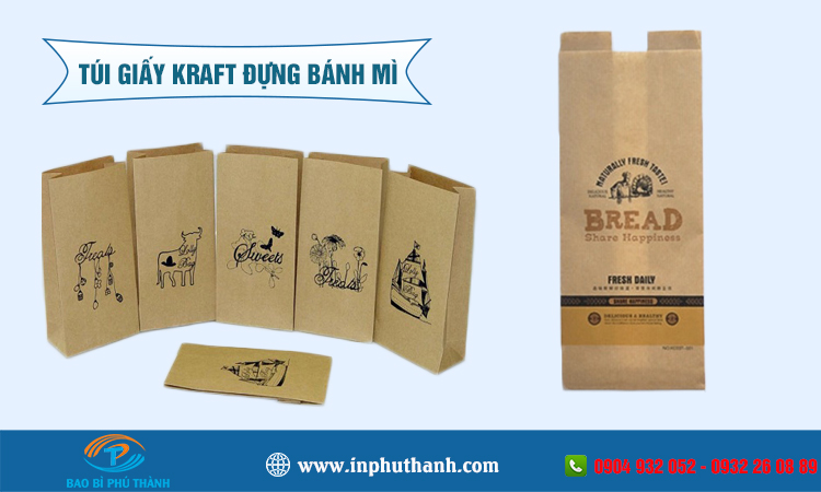 Túi giấy kraft đựng bánh mì