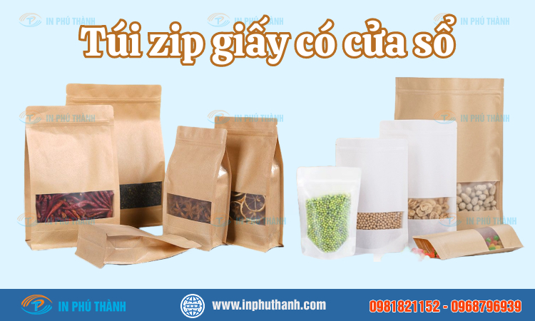 Túi zip giấy có cửa sổ